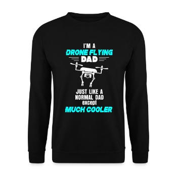 Papa Drone Voler Cool Père Cadeau - Sweat-shirt Unisexe - noir - Devant - Alina (178cm) & Michal (187cm)