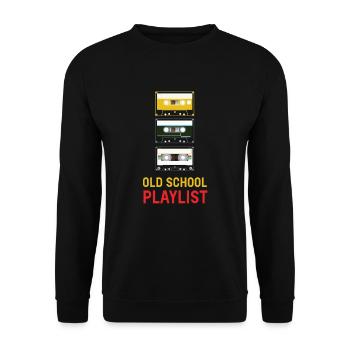 Old School Playlist Retro Cassette Audio Analog - Unisex Sweatshirt - black - Front - Alina (178cm) & Michal (187cm)