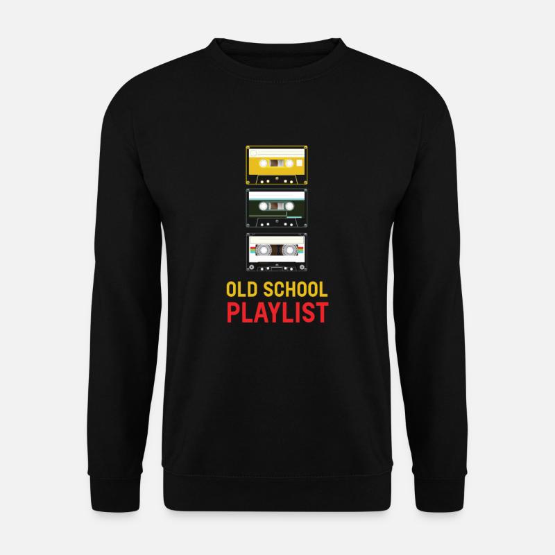Old School Playlist Retro Kassette Audio Analog - Unisex Pullover - Schwarz