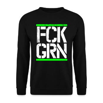 FCK GRN Gegen Grüne Diesel Fahrverbote Anti Grün - Unisex Pullover - Schwarz - Vorne - Alina (178cm) & Michal (187cm)