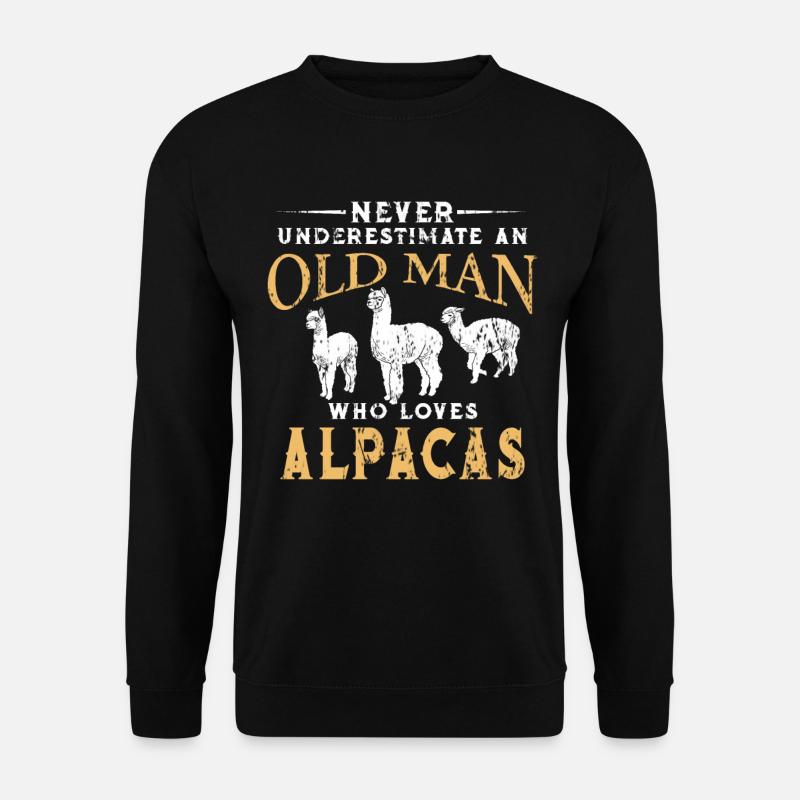 Alpaca old man - Unisex Sweatshirt - black