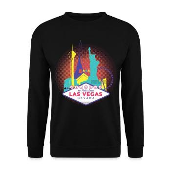 Las Vegas USA Casino Games Evening Gift Shirt - Unisex Sweatshirt - black - Front - Alina (178cm) & Michal (187cm)