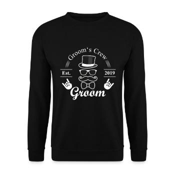Groom Crew Bräutigam JGA Jungesellenabschied - Unisex Pullover - Schwarz - Vorne - Alina (178cm) & Michal (187cm)