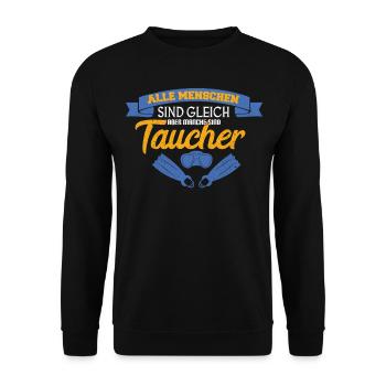 Tauchen Taucher - Unisex Pullover - Schwarz - Vorne - Alina (178cm) & Michal (187cm)