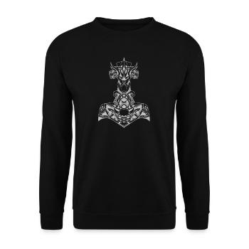 Cadeau de mythologie nordique viking Thor Hammer - Sweat-shirt Unisexe - noir - Devant - Alina (178cm) & Michal (187cm)