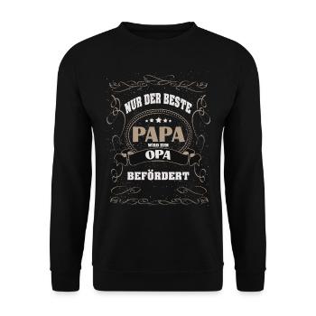 beste papa beförderung opa schwanger geschenkidee - Unisex Pullover - Schwarz - Vorne - Alina (178cm) & Michal (187cm)