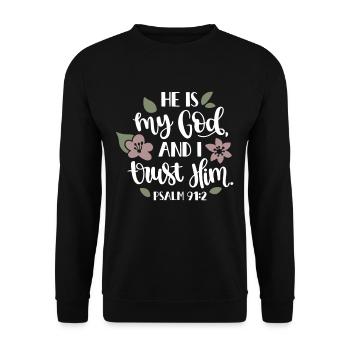 Religion Gott Glaube Kirche Bibel - Unisex Pullover - Schwarz - Vorne - Alina (178cm) & Michal (187cm)