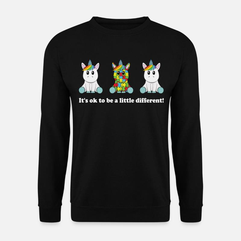 It's ok to be a little different autism - Einhorn - Unisex Pullover - Schwarz