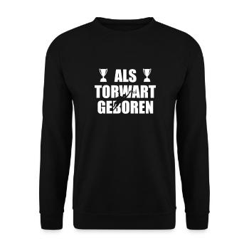 Comme gardien de but né gardien de but de football cadeau - Sweat-shirt Unisexe - noir - Devant - Alina (178cm) & Michal (187cm)