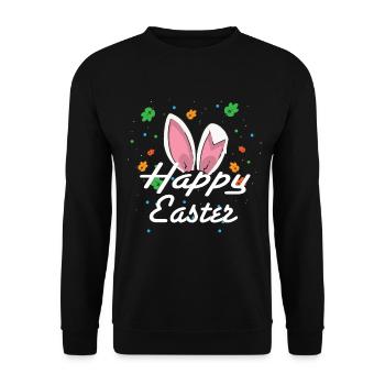 Pâques lapin de Pâques de Pâques de Pâques - Sweat-shirt Unisexe - noir - Devant - Alina (178cm) & Michal (187cm)