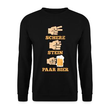 Bier Lustiger Spruch - Unisex Pullover - Schwarz - Vorne - Alina (178cm) & Michal (187cm)