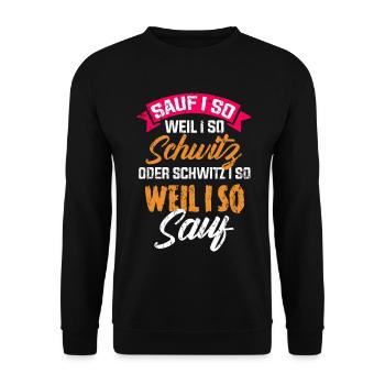 Bier Lustiger Spruch Geschenk - Unisex Pullover - Schwarz - Vorne - Alina (178cm) & Michal (187cm)