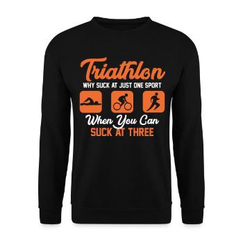 Triathlon Sport - Unisex Sweatshirt - black - Front - Alina (178cm) & Michal (187cm)