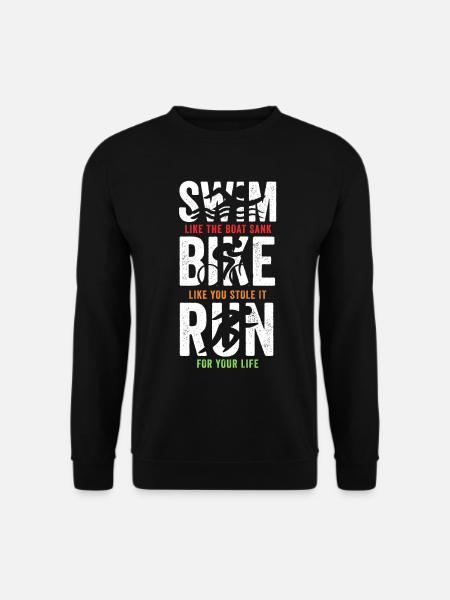 Triathlon nager course vélo - Sweat-shirt Unisexe - noir