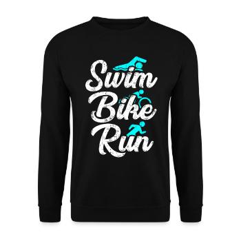 Triathlon Marathon - Unisex Sweatshirt - black - Front - Alina (178cm) & Michal (187cm)