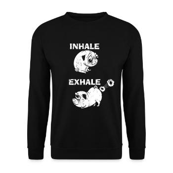 Pug yoga - Unisex Sweatshirt - black - Front - Alina (178cm) & Michal (187cm)