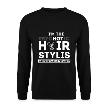 Salon de coiffure Salon de coiffure Salon de coiffure Coiffure Coiffure - Sweat-shirt Unisexe - noir - Devant - Alina (178cm) & Michal (187cm)