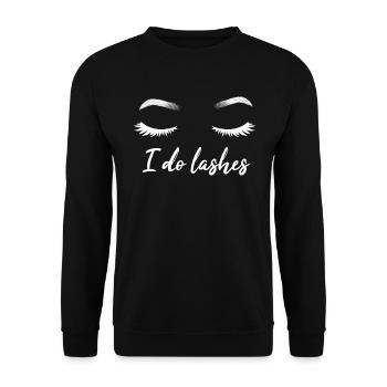 I Do Lashes Make Up Wimpern Visagist Kosmetikerin - Unisex Pullover - Schwarz - Vorne - Alina (178cm) & Michal (187cm)