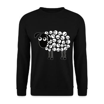 Schaf Totenkopf Fell - Rock Metal Schaf - Unisex Pullover - Schwarz - Vorne - Alina (178cm) & Michal (187cm)