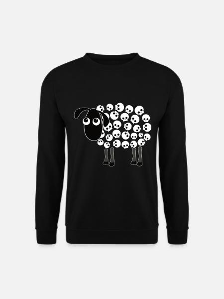 Schaf Totenkopf Fell - Rock Metal Schaf - Unisex Pullover - Schwarz