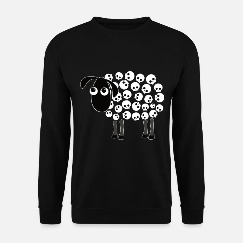 Schaf Totenkopf Fell - Rock Metal Schaf - Unisex Pullover - Schwarz