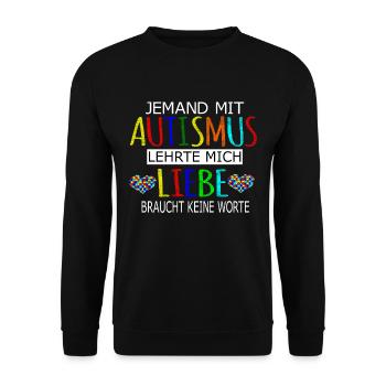 Autismus Autisten Liebe Asperger syndrom - Unisex Pullover - Schwarz - Vorne - Alina (178cm) & Michal (187cm)