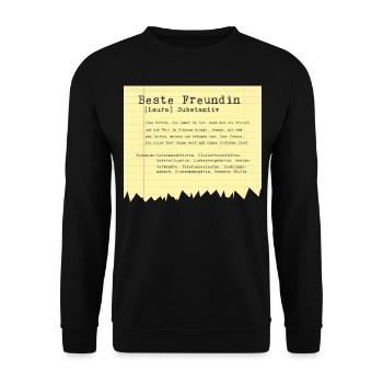 Beste Freundin Laura - Unisex Pullover - Schwarz - Vorne - Alina (178cm) & Michal (187cm)