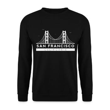 San Francisco California California USA Gift - Unisex Sweatshirt - black - Front - Alina (178cm) & Michal (187cm)