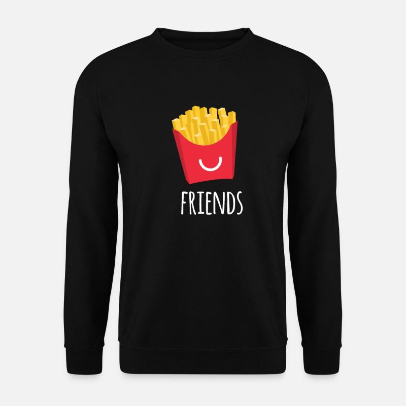 Pommes Freunde Kartoffel Fastfood Ketchup Geschenk - Unisex Pullover - Schwarz