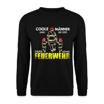 Cool Firefighters Vintage Fireman Father Retro - Unisex Sweatshirt - black - Front - Alina (178cm) & Michal (187cm)