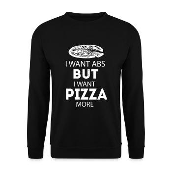 Pizza Italien Lecker Essen Geschenk - Unisex Pullover - Schwarz - Vorne - Alina (178cm) & Michal (187cm)