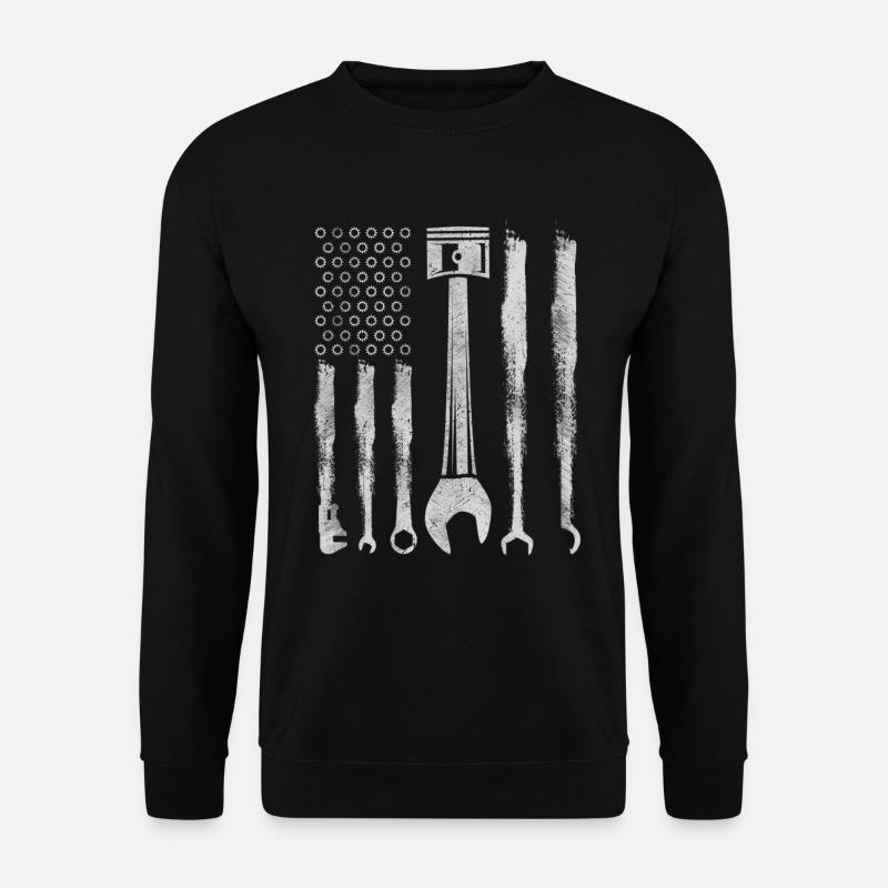 Mechaniker US Cars USA Schrauber Werkzeug Geschenk - Unisex Pullover - Schwarz