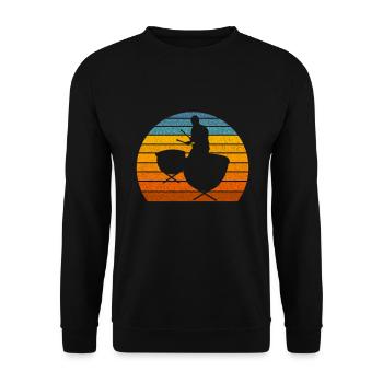 Timpani Sunset Retro - Unisex Sweatshirt - black - Front - Alina (178cm) & Michal (187cm)