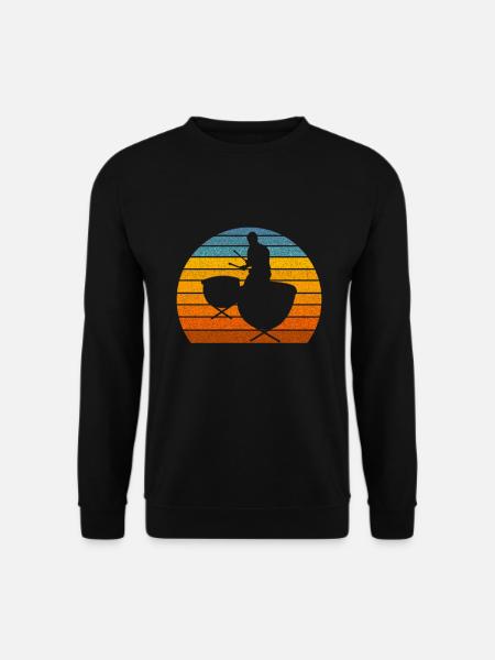 Pauke Sonnenuntergang Retro - Unisex Pullover - Schwarz