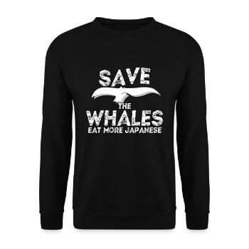 Sauvages baleines mangent plus de cadeau japonais - Sweat-shirt Unisexe - noir - Devant - Alina (178cm) & Michal (187cm)