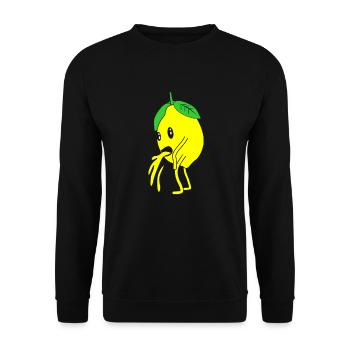 Zitrone Zitronenmotiv Citron Limonette Limone - Unisex Pullover - Schwarz - Vorne - Alina (178cm) & Michal (187cm)