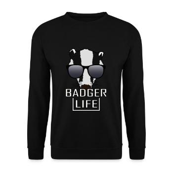 Miel Blaireau de miel Blaireau Forêt Sauvage - Sweat-shirt Unisexe - noir - Devant - Alina (178cm) & Michal (187cm)
