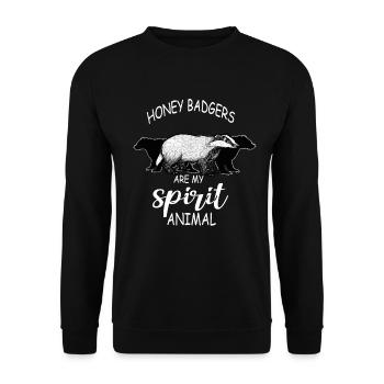 Miel Blaireau de miel Blaireau Forêt Sauvage - Sweat-shirt Unisexe - noir - Devant - Alina (178cm) & Michal (187cm)