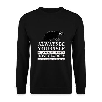 Miel Blaireau de miel Blaireau Forêt Sauvage - Sweat-shirt Unisexe - noir - Devant - Alina (178cm) & Michal (187cm)