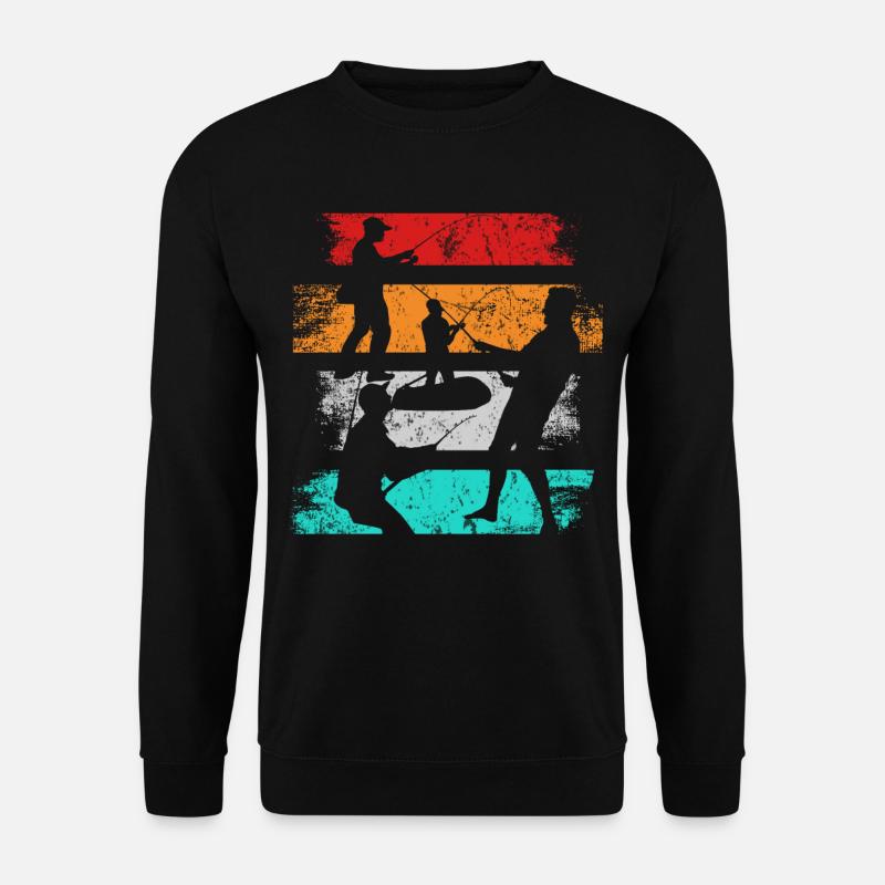 Retro Angeln - Unisex Pullover - Schwarz