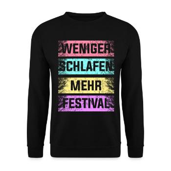 Festival Schlafen Feiern Party Sommer Geschenk - Unisex Pullover - Schwarz - Vorne - Alina (178cm) & Michal (187cm)
