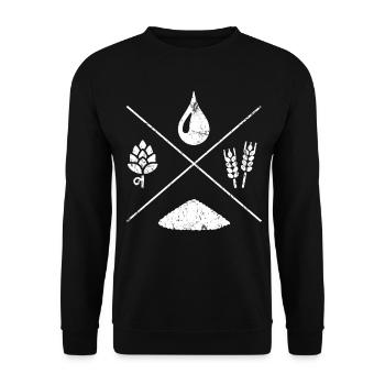 Beer hops gift - Unisex Sweatshirt - black - Front - Alina (178cm) & Michal (187cm)