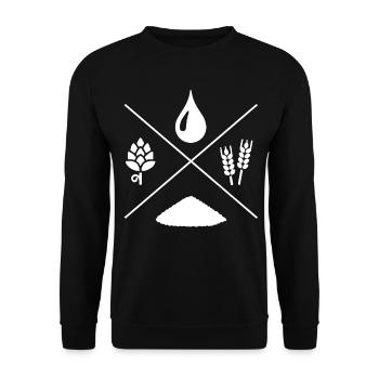 Bier Trinken Alkohol Hopfen Brauerei Geschenk - Unisex Pullover - Schwarz - Vorne - Alina (178cm) & Michal (187cm)