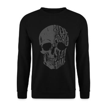 Biker Motorcyclist Rocker Chopper saying - Unisex Sweatshirt - black - Front - Alina (178cm) & Michal (187cm)