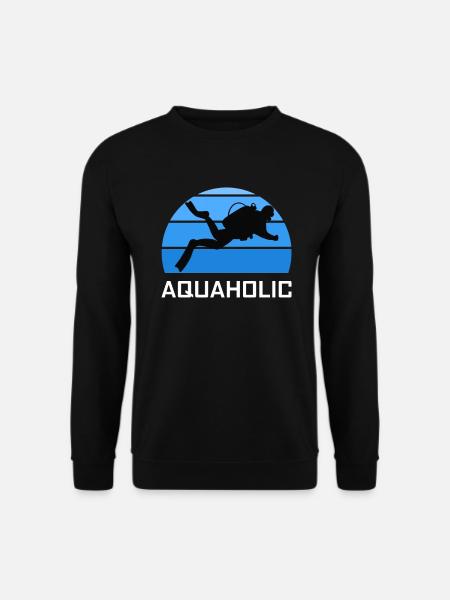 Aquaholic-Sporttaucher Funny Love Diving Ocean - Unisex Pullover - Schwarz