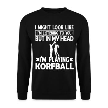 Korfball Gift Idea Funny saying - Unisex Sweatshirt - black - Front - Alina (178cm) & Michal (187cm)