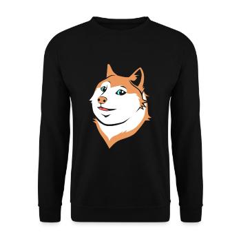 Akita Inu Japanischer Hunderasse Köter Hundekopf - Unisex Pullover - Schwarz - Vorne - Alina (178cm) & Michal (187cm)