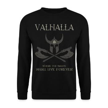 Valhalla Valknut Viking Teutons - Unisex Sweatshirt - black - Front - Alina (178cm) & Michal (187cm)