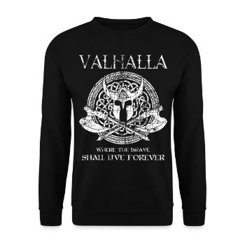 Valhalla Valknut Viking Teutons - Unisex Sweatshirt - black - Front - Alina (178cm) & Michal (187cm)