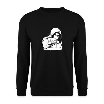 Gangster Gang Villain Street Gang Streetgang - Unisex Sweatshirt - black - Front - Alina (178cm) & Michal (187cm)